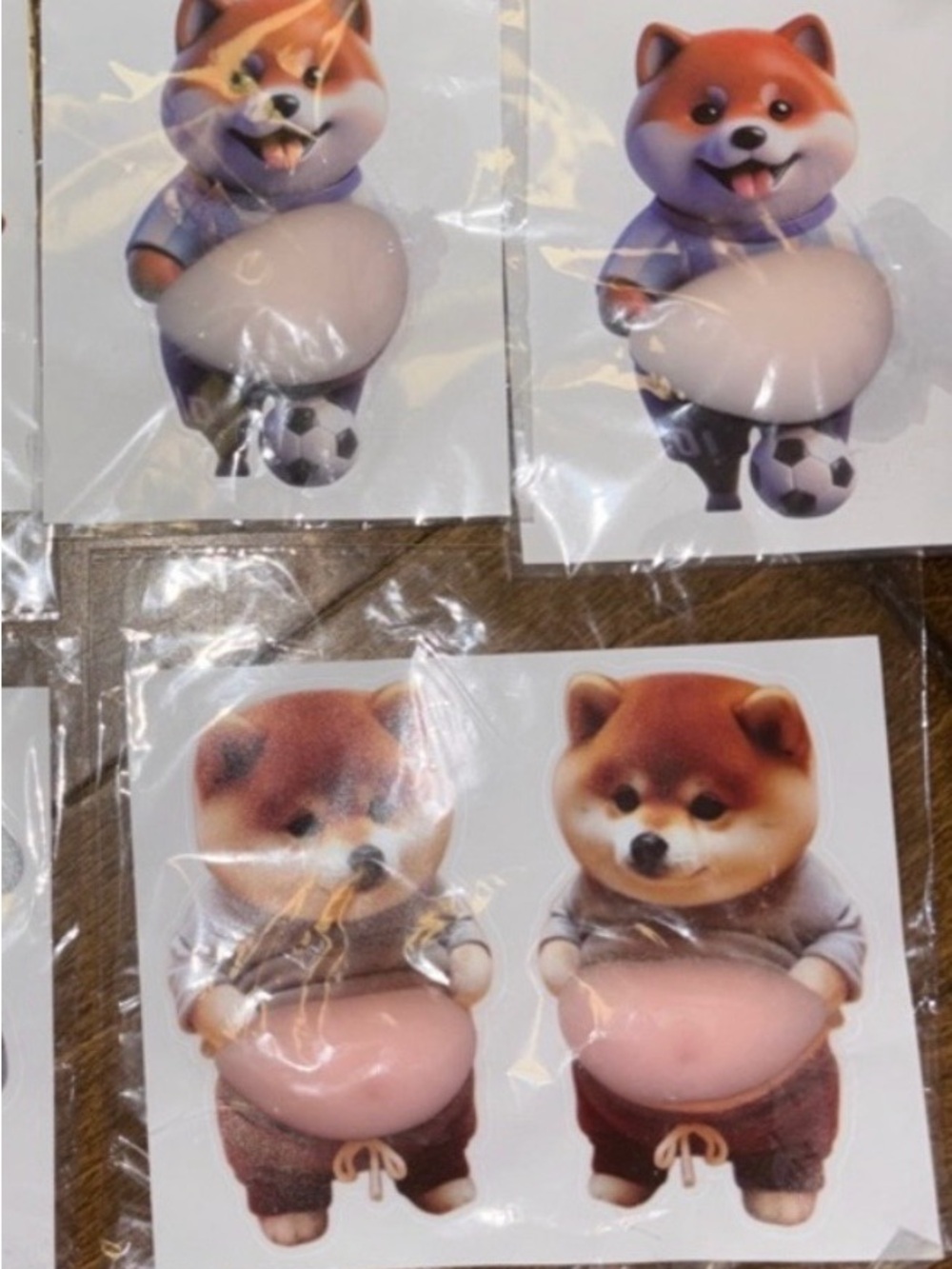 BIN Cute Chubby Shiba Inu Sticker Pair - stress fidget